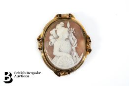 9ct Yellow Gold Shell Cameo Brooch