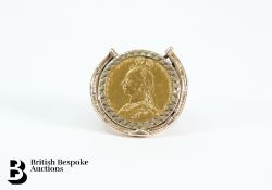 1887 Queen Victoria Full Gold Sovereign in 9ct Gold Ring Mount
