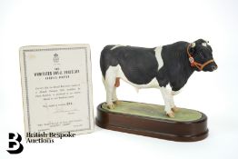 Royal Worcester Porcelain Friesian Bull