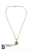 18ct Yellow Gold Emerald and Diamond Pendant