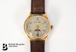 Gentleman's Gold Plated Zodiac Moon Face Wrist Watch