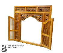 Teak Carved Window Screen Mirror