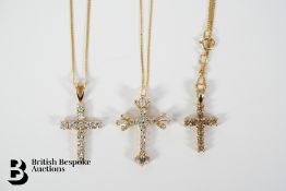 Three 14ct Gold Semi-Precious Stone Pendants