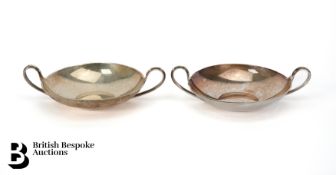Pair of Twin Handled Circular Dishes