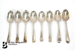 Eight George II Silver Tablespoons