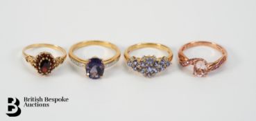 Four 9ct Gold Rings