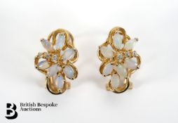 Pair of 9ct Gold Opal Earrings