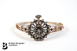 Late Victorian 14ct Gold and Diamond Floral Pendant/Bracelet
