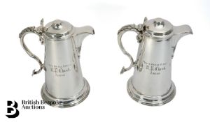 Pair of Large Silver Plated Communion Decanters