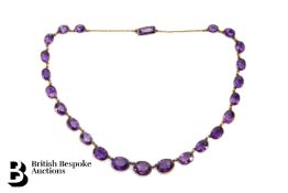 Edwardian 9ct Rose Gold Amethyst Necklace