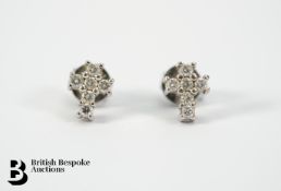Pair of Diamond Cross Earrings