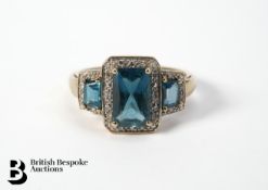 9ct Gold Three Stone Topaz Ring