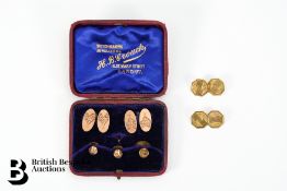 Two Pairs of 9ct Gold Cufflinks and Dress Studs