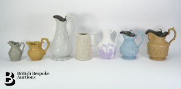 Six 19th Century Relief Moulded Jugs