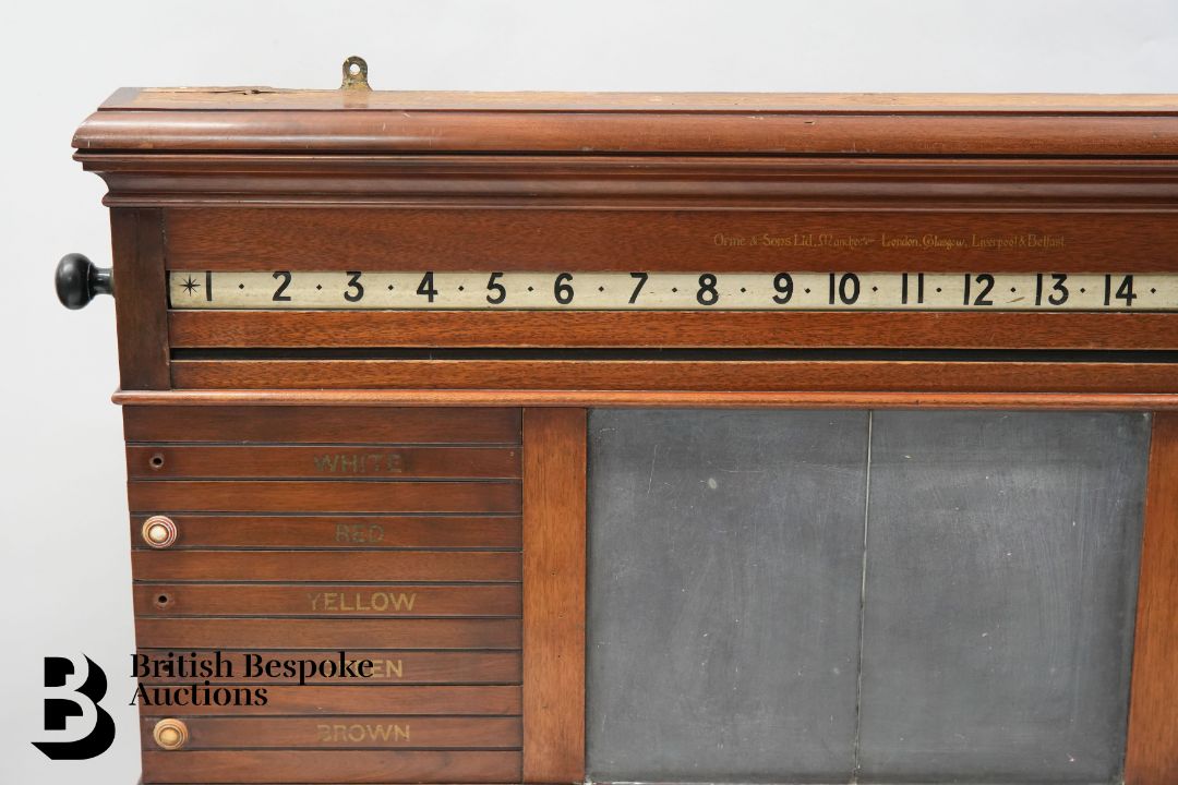 Edwardian Orme & Sons Snooker/Billiards Score Board and Table Canopy Light - Image 2 of 6