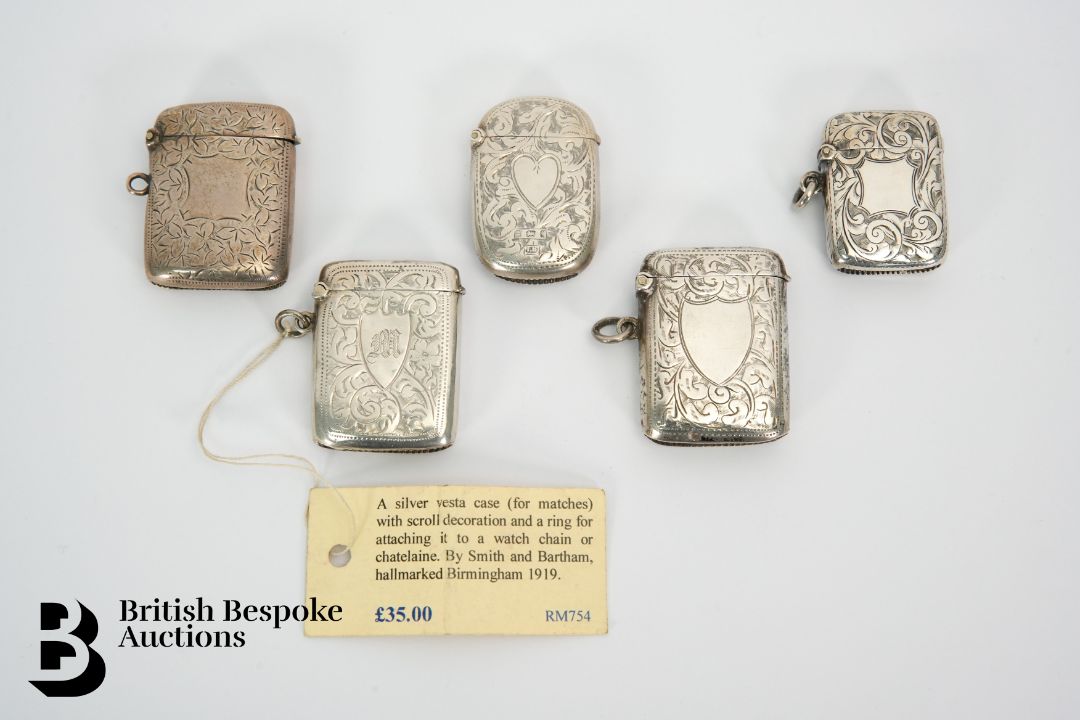 Five Silver Vesta Cases - Image 1 of 2