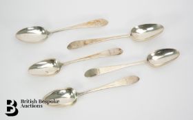Five Irish Silver Tablespoons