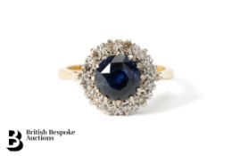 2.94ct Natural Sapphire and Diamond Ring