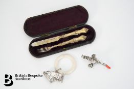 Silver Rattle and Teething Ring