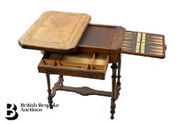 Victorian Walnut Work and Games Table
