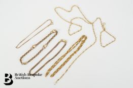 9ct Yellow Gold Necklaces and Three Bracelets