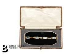 Lady's 18ct Yellow Gold Aquamarine and Diamond Bracelet