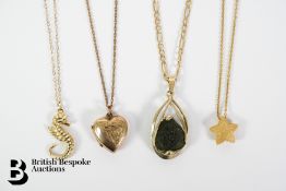 Four 9ct Gold Pendants