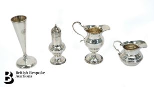 18th Century Silver Cream Jug and Caster