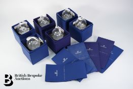Six Swarovski Christmas Year Baubles