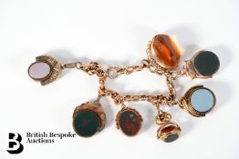 9ct Yellow Gold Curb Link Charm Bracelet