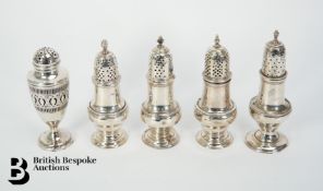 Collection of Georgian Silver Pounce Pots