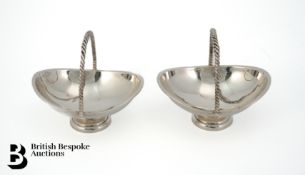 Pair of Silver Basket Bon Bon