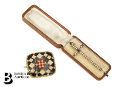 Antique Sapphire and Pearl Brooch