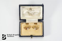 Pair of Stylistic 9ct Gold and Pearl Earrings