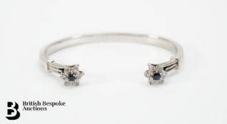 14/15ct White Gold and Sapphire Bangle