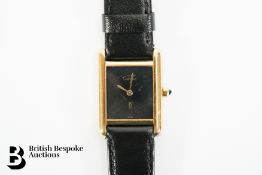 Ladies Gold Plated Must de Cartier Tank Wrist Watch