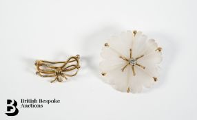 14/15ct Gold Crystal Flower Pendant