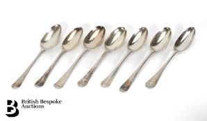 Seven Georgian Silver Serving Spoons