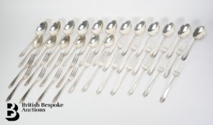 Quantity of Silver Art Deco Flatware