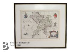 Johannes Blaeu Map of Caernarvonshire and Anglesey