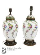 Pair of French Porcelain Lamp Bases