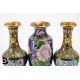 Pair of Chinese Cloisonne Vases - Image 2 of 3