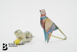 Tin Clockwork Cat and Bird
