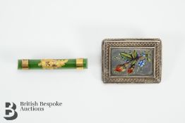 Yellow Metal New Zealand Jade Brooch