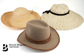 Custom Made O'Farrell Cowboy Hat and Two Harrods Paulette Hats