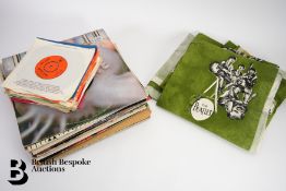 Pair of Cotton Beatles Curtains and Quantity of Records