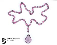 Pink and Purple Glass Necklace