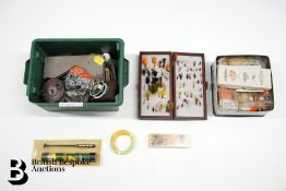 Crate Containing Fly Fishing Accessories