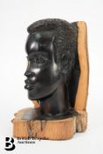 African Ebony Tree Bark Carving