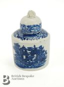 18th Century Blue and White Canister and Cover